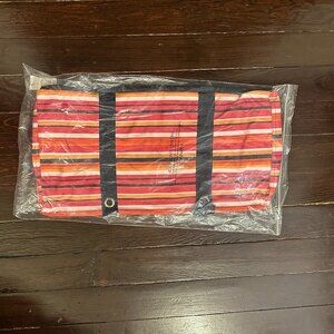 Thirty One large Utility Tote Pinstripe Punch